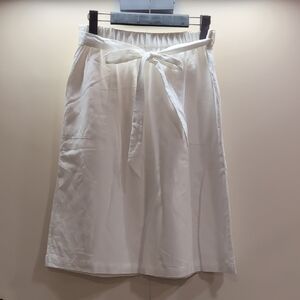 J. Crew White A-Line Skirt with Bow